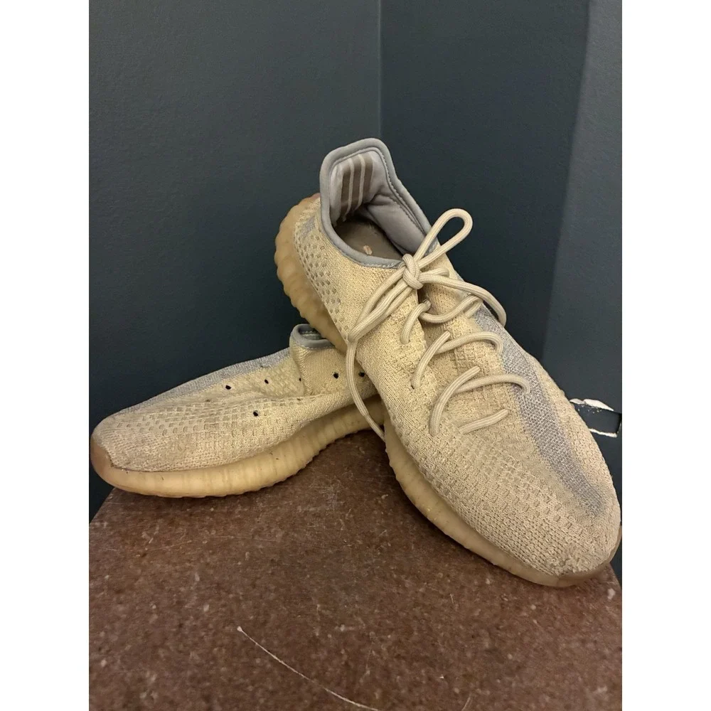 adidas Yeezy Boost 350 V2 Linen Grey Tan‎ FY5158 Size 10 Pre-Owned (READ)